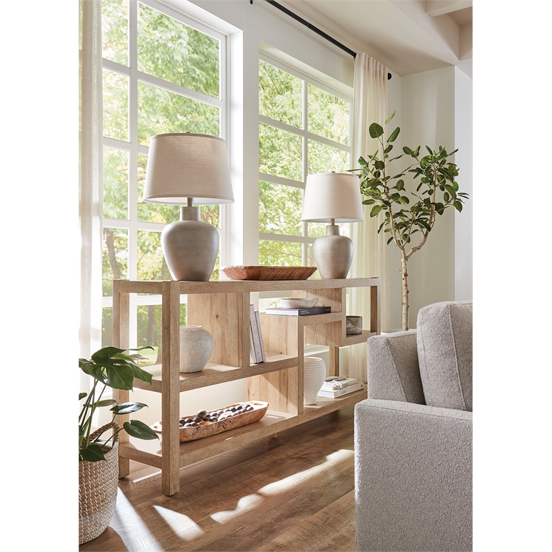 Vineyard Row Small Console in Light Natural Wood by Hooker Furnishings