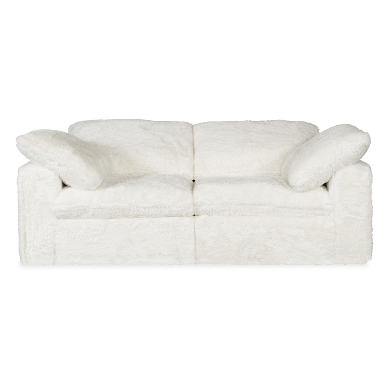 Barefoot Mega Plush 2-Seat Sofa in White Fabric by Hooker Furnishings