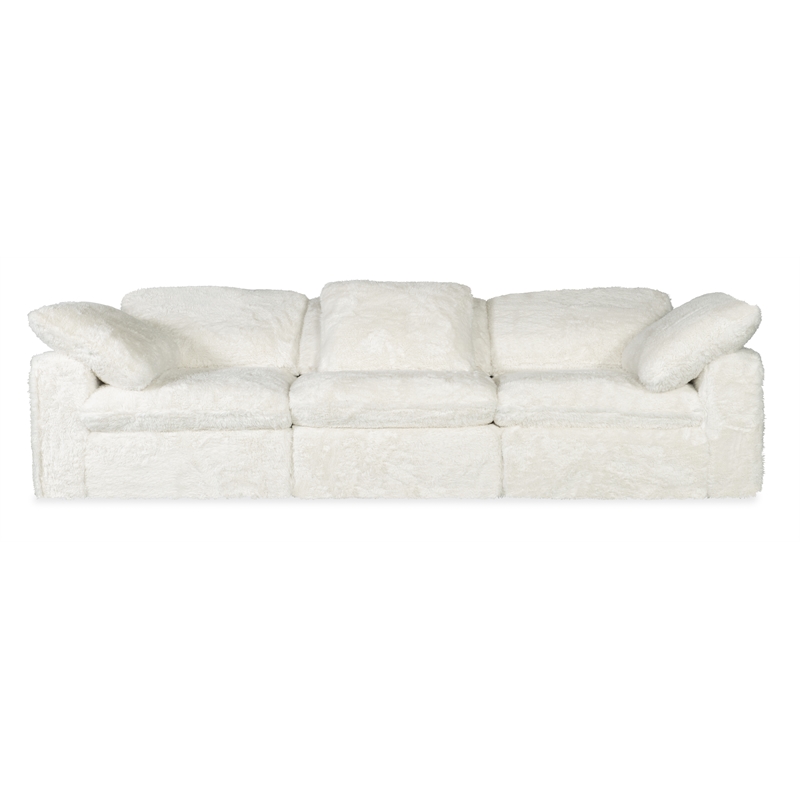 Barefoot Mega Plush 3-Seat Sofa in White Fabric by Hooker Furnishings