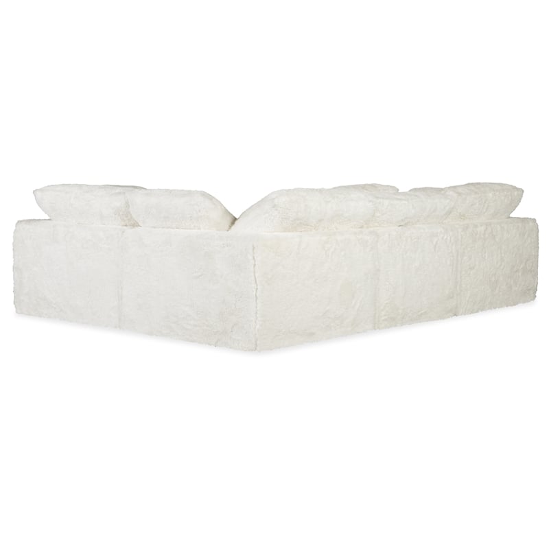Barefoot 4-Seat Sectional in White Fabric by Hooker Furnishings