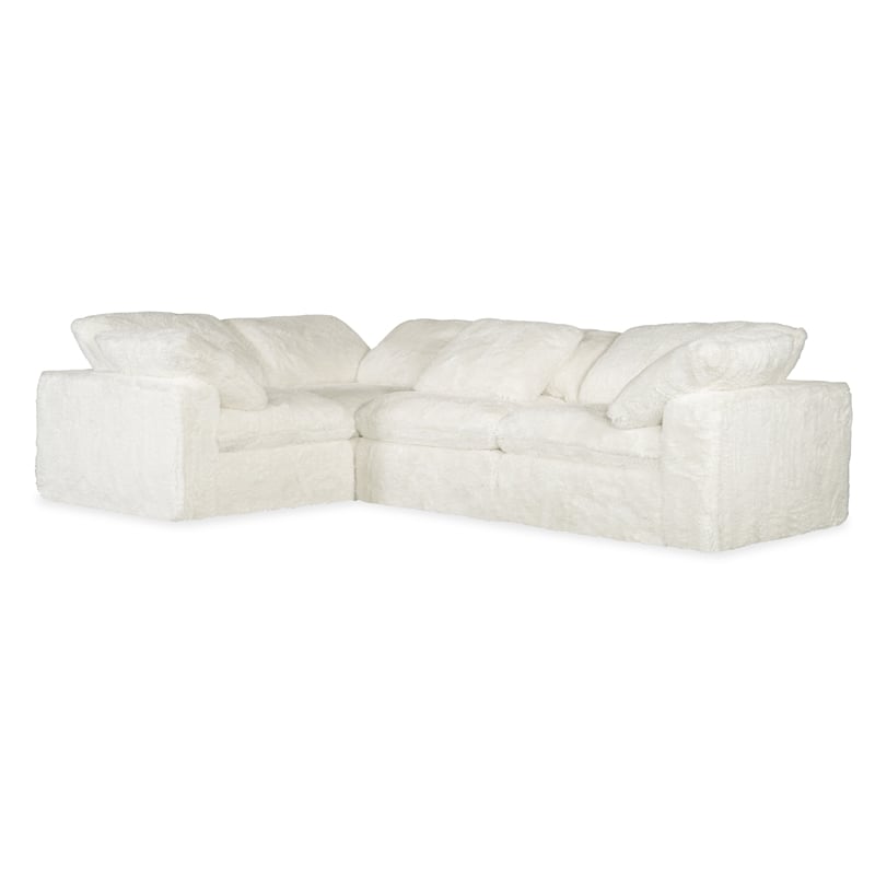 Barefoot 4-Seat Sectional in White Fabric by Hooker Furnishings
