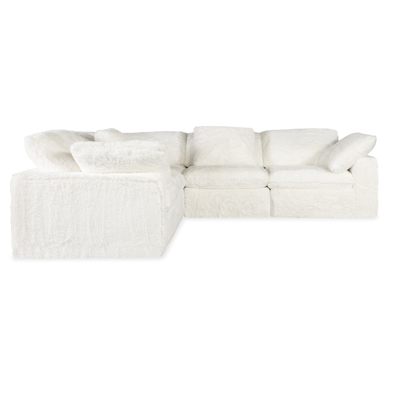 Barefoot 5-Seat Sectional in White Fabric by Hooker Furnishings