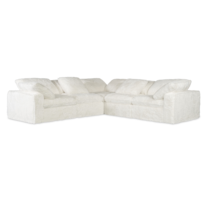 Barefoot 5-Seat Sectional in White Fabric by Hooker Furnishings