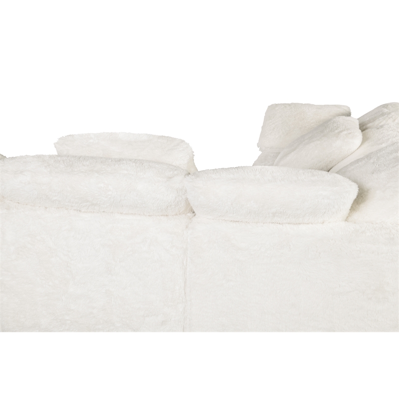 Barefoot 5-Seat Sectional in White Fabric by Hooker Furnishings