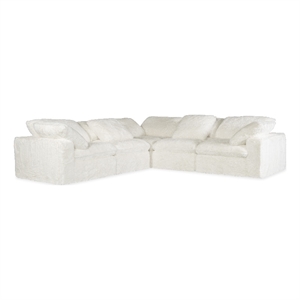 Barefoot 5-Seat Sectional in White Fabric by Hooker Furnishings