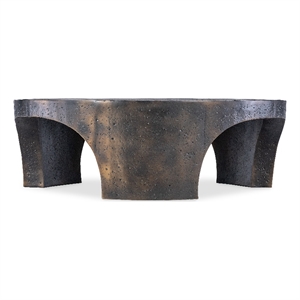 rough black and bronze cast aluminum side table by bobo intriguing objects