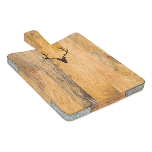 stag natural wood cutting board with metal corners by bobo intriguing objects