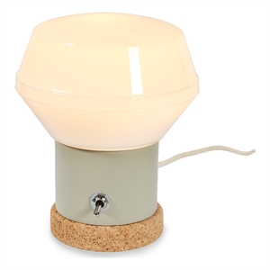 cork halo milk glass table lamp w/ gray ceramic by bobo intriguing objects