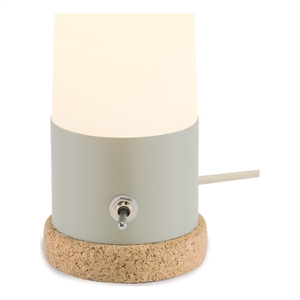 cork capsule milk glass table lamp w/ gray ceramic by bobo intriguing objects