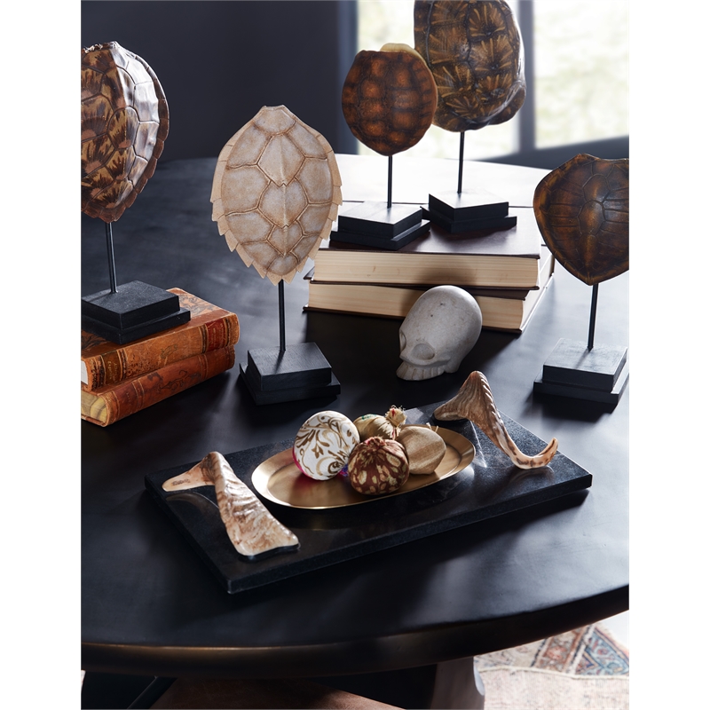 Odin Black Marble Ram Horn Handle Cheese Board by Bobo Intriguing Objects