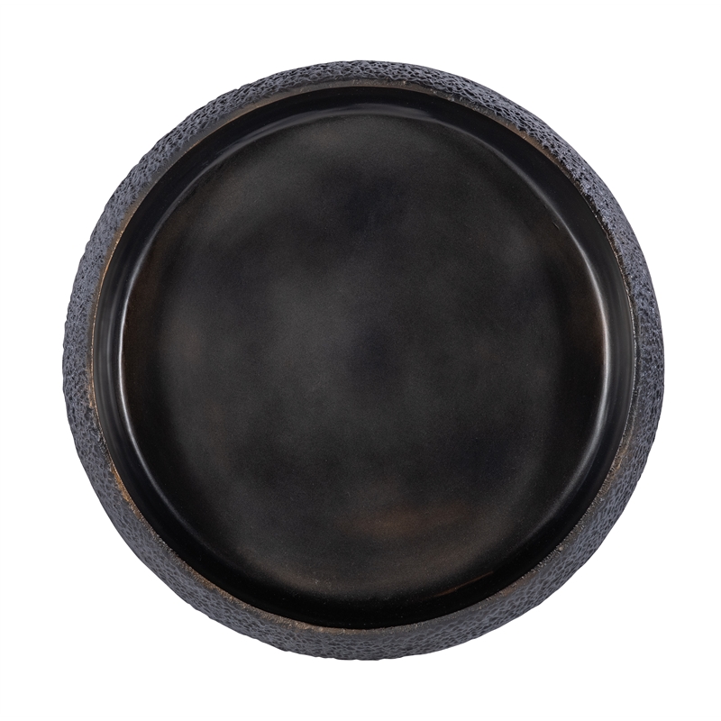 Dark Gray Cast Aluminum Round Platter by Bobo Intriguing Objects