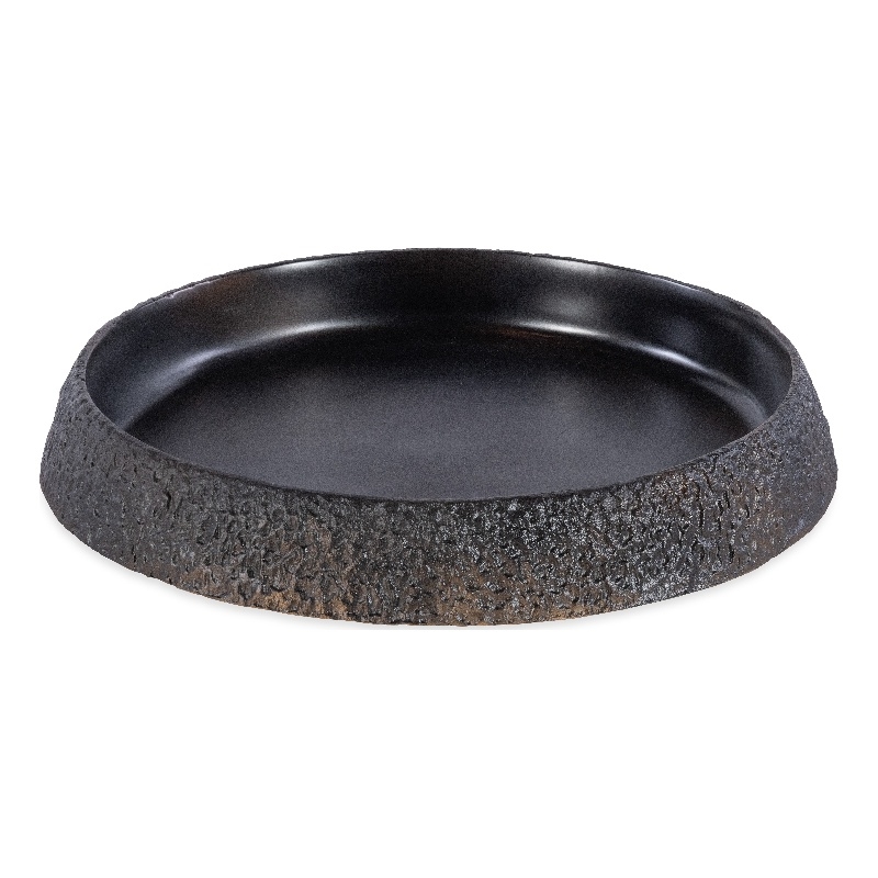 Dark Gray Cast Aluminum Round Platter by Bobo Intriguing Objects