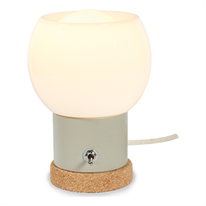 cork tulip milk glass table lamp w/ gray ceramic by bobo intriguing objects