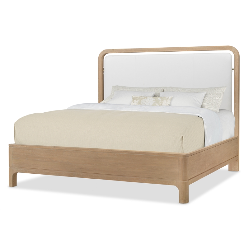 Banyon Bay King Panel Bed in Beige Leather by Hooker Furnishings