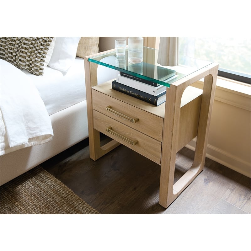 Banyon Bay Two Drawer Nightstand in Natural Wood by Hooker Furnishings
