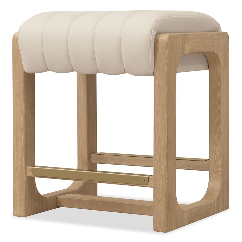 Banyon Bay Counter Stool in Beige Leather by Hooker Furnishings