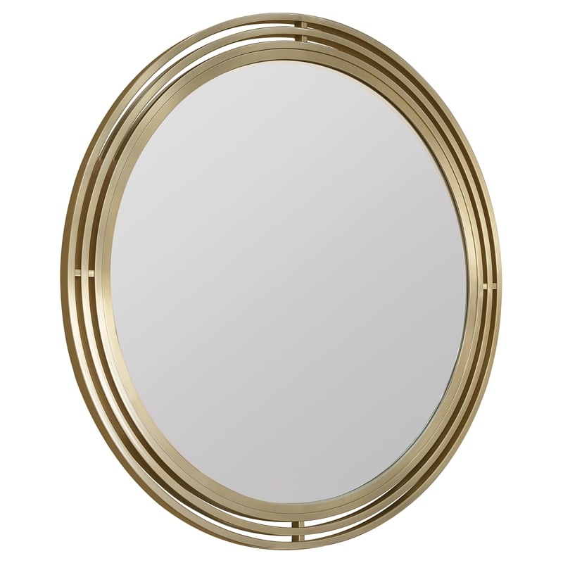 Banyon Bay Gold Metal Framed Round Mirror by Hooker Furnishings