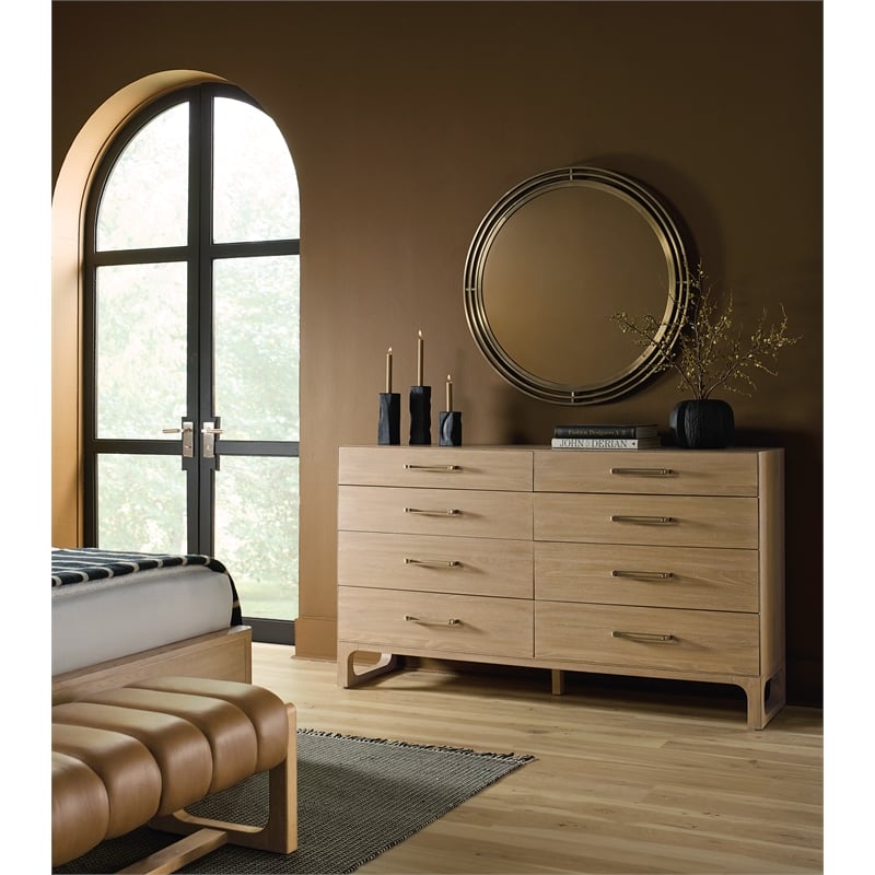 Banyon Bay Gold Metal Framed Round Mirror by Hooker Furnishings