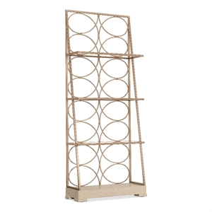 Melange Flourish Etagere with Steel Frame on a Natural Wood Base by Hooker