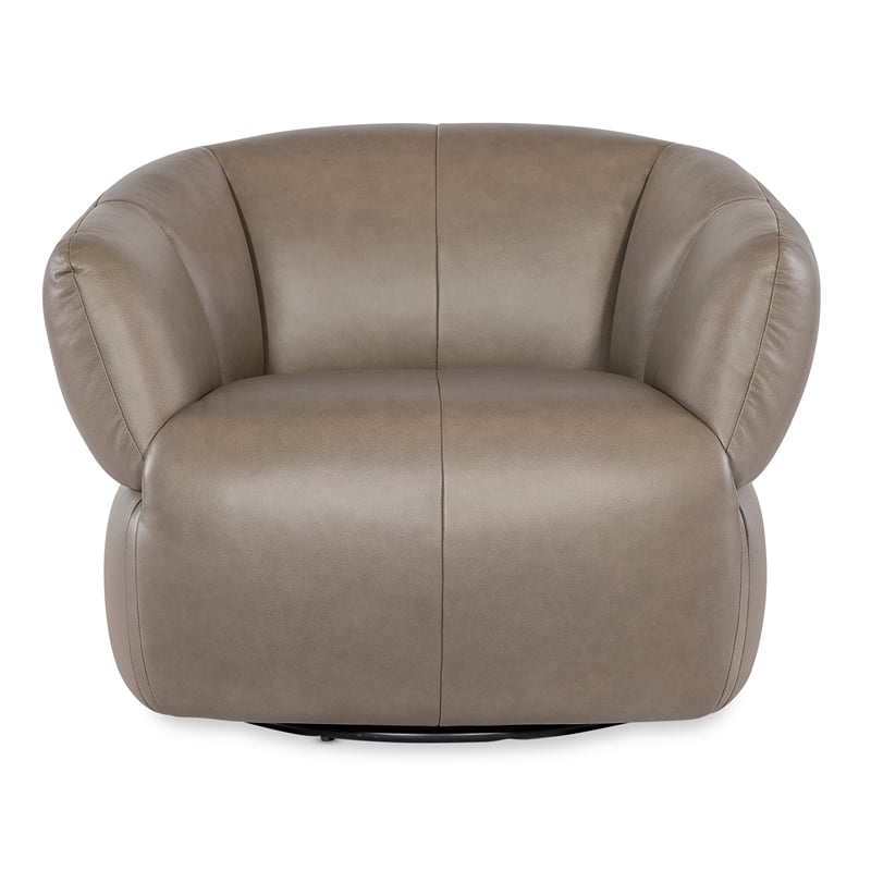 Aria Swivel Chair with Taupe Top Grain Leather by Hooker Furnishings