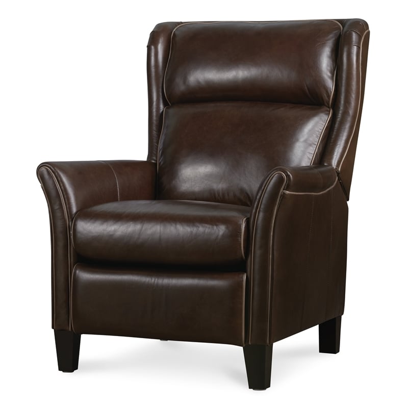 Henley Dark Brown Leather Power Recliner with Power Headrest by Hooker