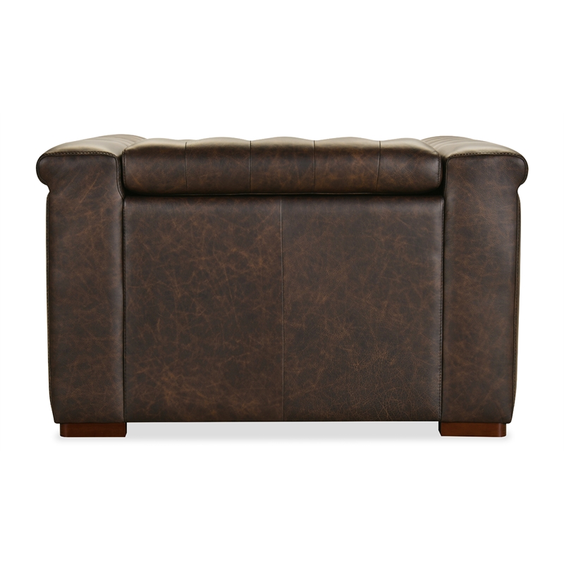 Savion Deux Brown Leather Power Recliner with Power Headrest by Hooker