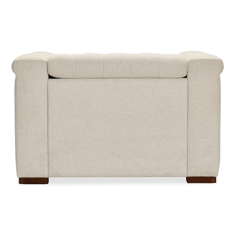 Savion Deux Beige Fabric Power Recliner with Power Headrest by Hooker