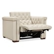 Savion Deux Beige Fabric Power Recliner with Power Headrest by Hooker