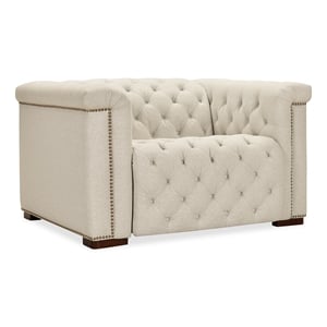 Savion Deux Beige Fabric Power Recliner with Power Headrest by Hooker