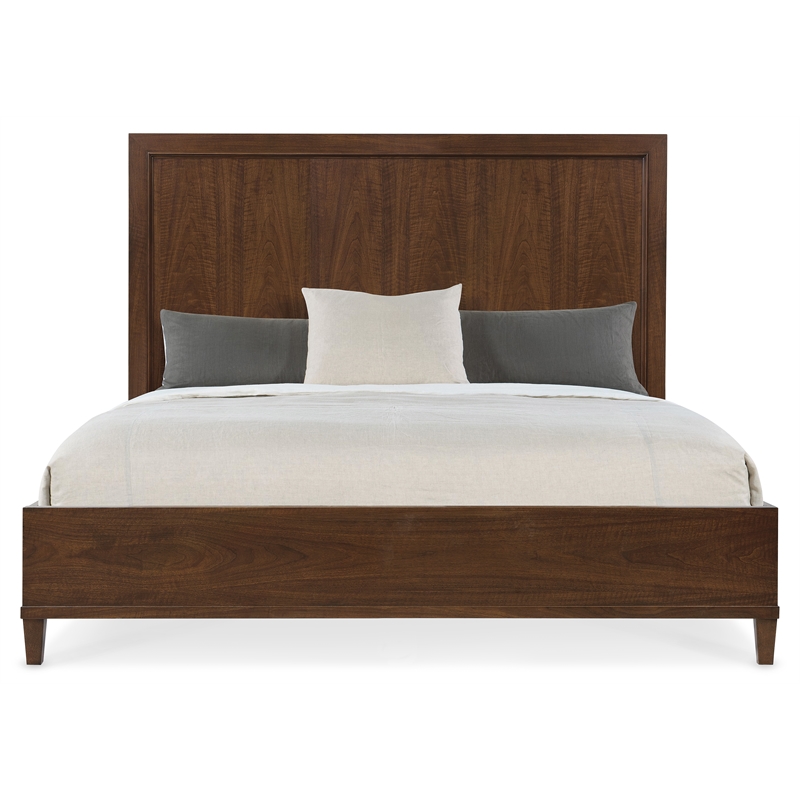 Archives California King Panel Bed in Dark Natural Wood Finish by Hooker