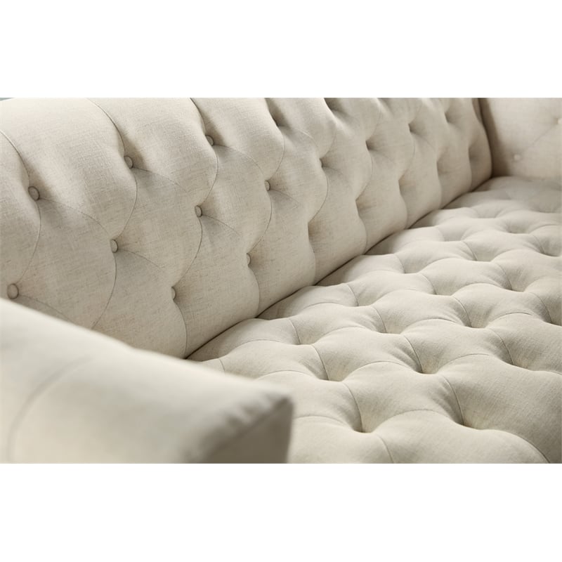 Nicolla Stationary Sofa with Beige Fabric by Hooker Furnishings
