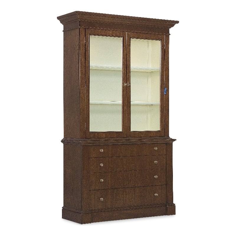 Archives Display Cabinet in Dark Natural Wood Finish by Hooker Furnishings