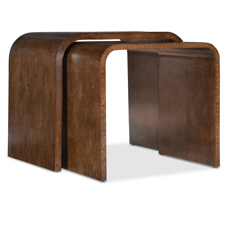 Archives Nesting Tables in Natural Wood Finish Ash Burl Veneers by Hooker