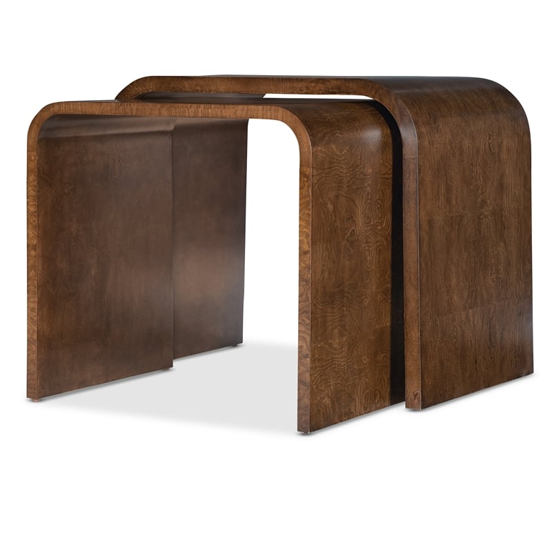 Archives Nesting Tables in Natural Wood Finish Ash Burl Veneers by Hooker