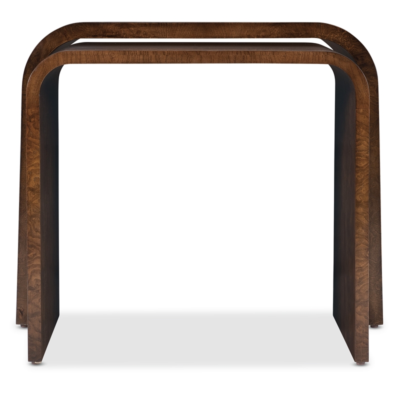 Archives Nesting Tables in Natural Wood Finish Ash Burl Veneers by Hooker