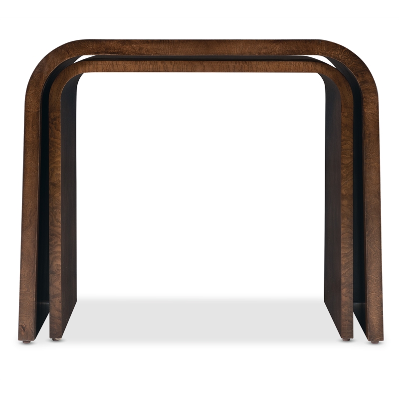Archives Nesting Tables in Natural Wood Finish Ash Burl Veneers by Hooker