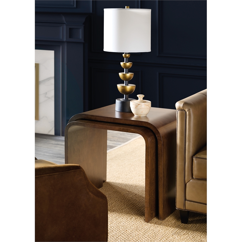 Archives Nesting Tables in Natural Wood Finish Ash Burl Veneers by Hooker