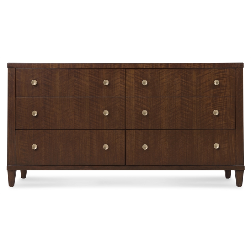 Archives Six-Drawer Dresser in Dark Natural Wood Finish by Hooker Furnishings
