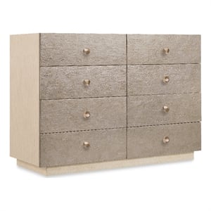 Westwood Single Dresser in Silver leaf plated wood drawer fronts by Hooker