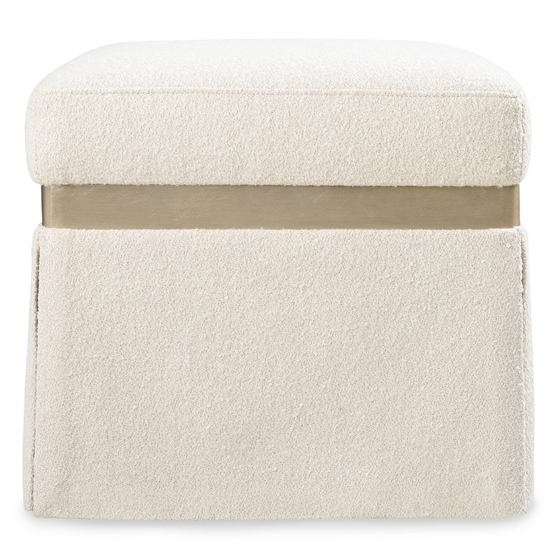 Melange Dream Weaver Pouf with Beige Fabric by Hooker Furnishings