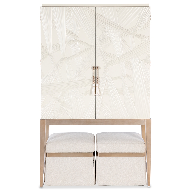 Melange Dream Weaver Pouf with Beige Fabric by Hooker Furnishings