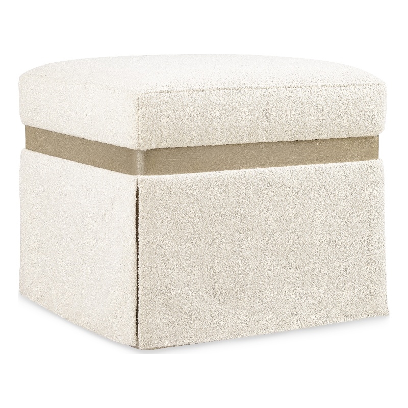 Melange Dream Weaver Pouf with Beige Fabric by Hooker Furnishings