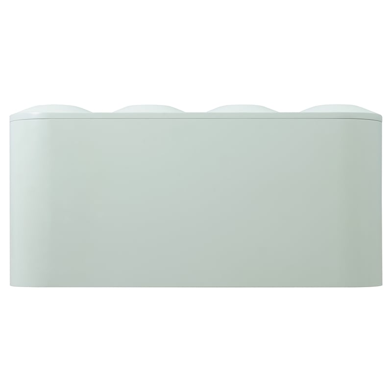 Groove 3-Drawer Chest with Light Green Painted Finish on Oak Wood Veneers