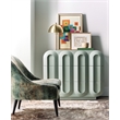 Groove 3-Drawer Chest with Light Green Painted Finish on Oak Wood Veneers