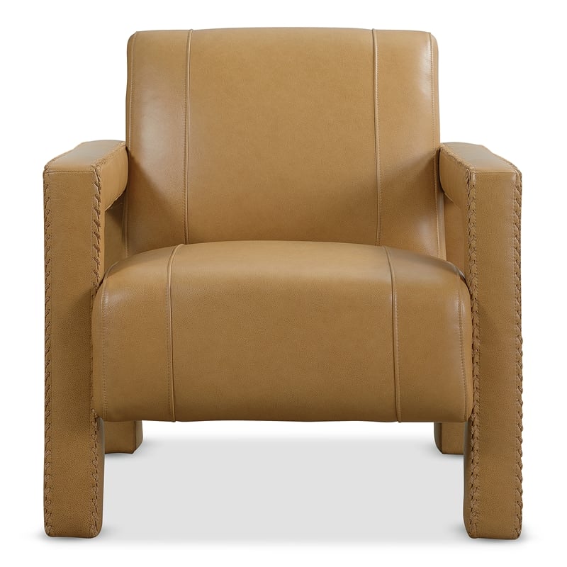 Covette Accent Chair with Brown Leather by Hooker Furnishings