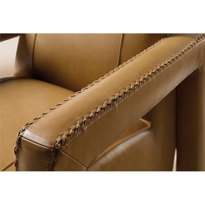 Covette Accent Chair with Brown Leather by Hooker Furnishings