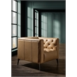Nicolla Stationary Chair with Beige Leather by Hooker Furnishings