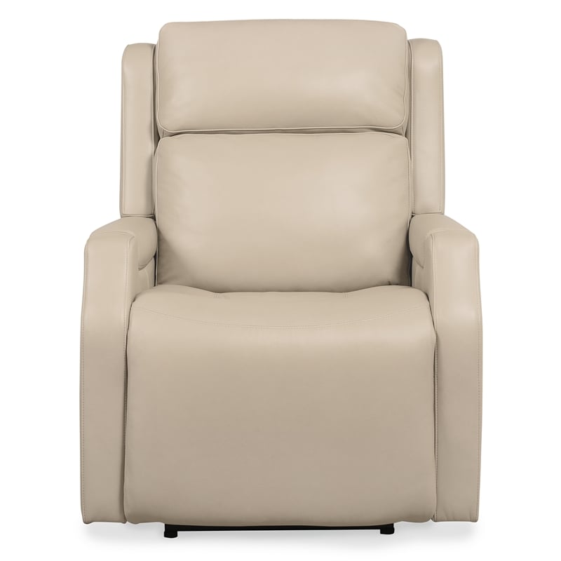 Nelson Beige Leather Zero Gravity Power Recliner with Power Headrest and Lumbar