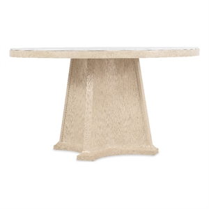 Westwood Round Dining Table with Marble Top on a Natural Wood Base by Hooker