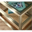 Melange End Table with Glass Top on Steel Base by Hooker Furnishings